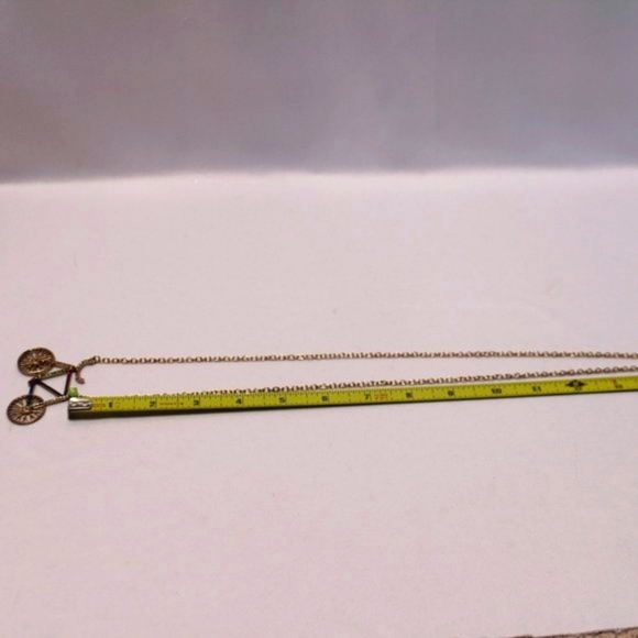 Bicycle Rhinestone Gold Tone Pendant - Picture 11 of 11